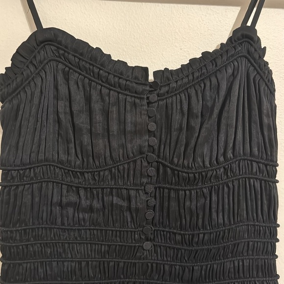 FRAME Black Corded Silk Maxi Dress - Picture 6 of 9